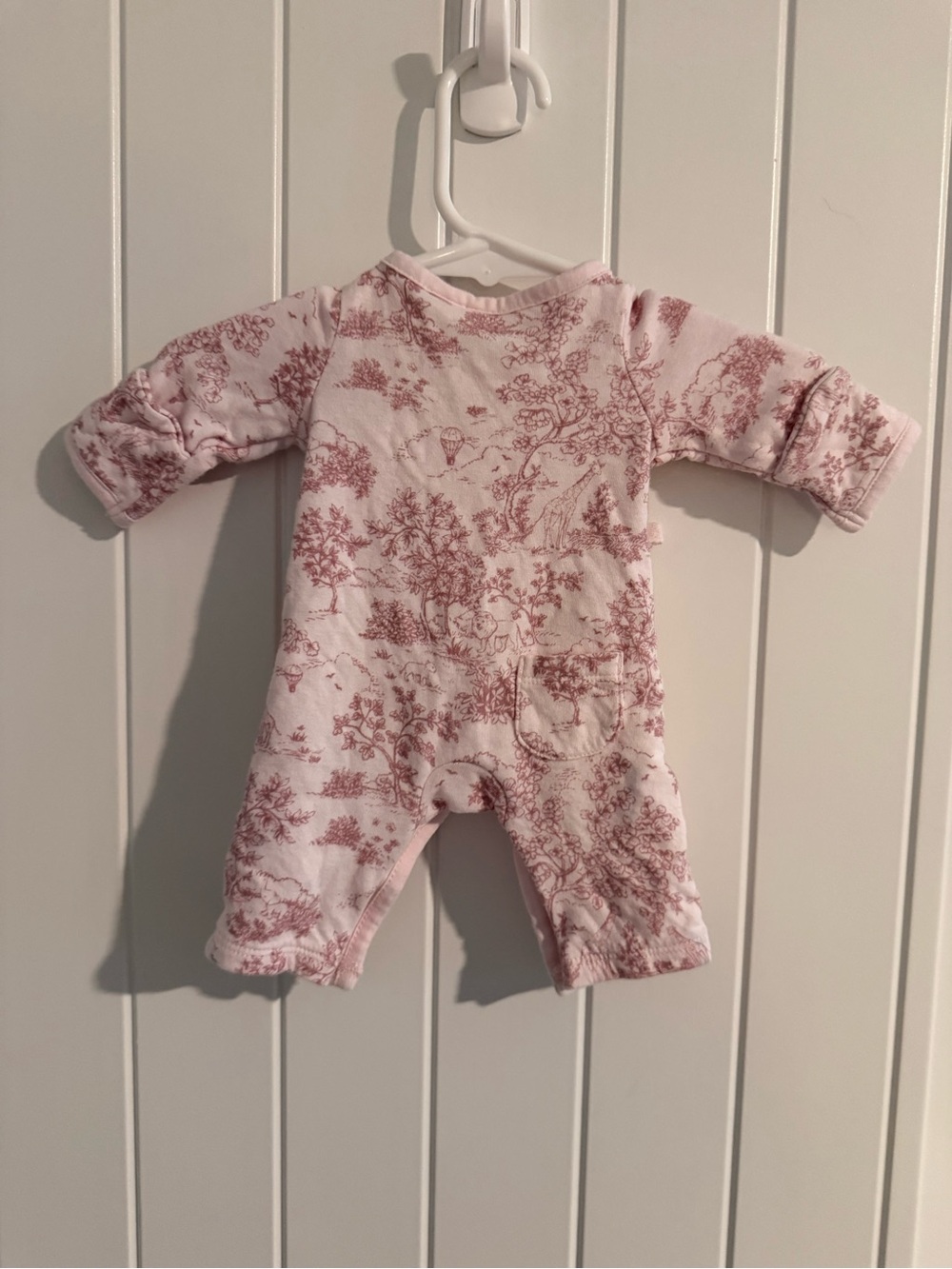 Janie and Jack Pink Toile Wrap One-Piece - Picture 2 of 3